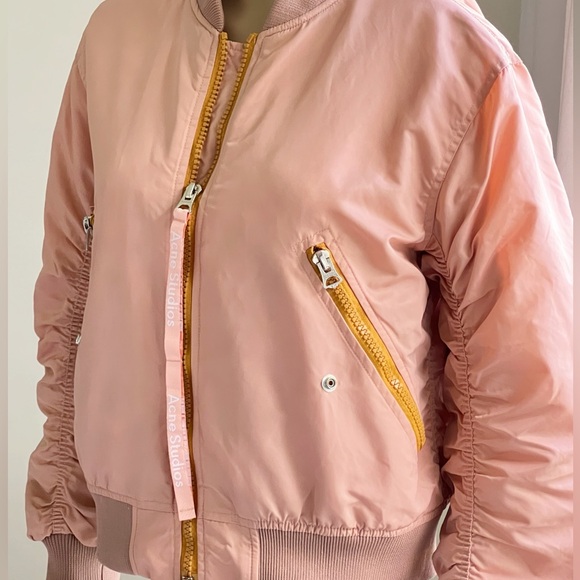 Acne Studios Clea Bomber Jacket Women's Pale Pink Women's Size 34/ XS -Small - Picture 6 of 15